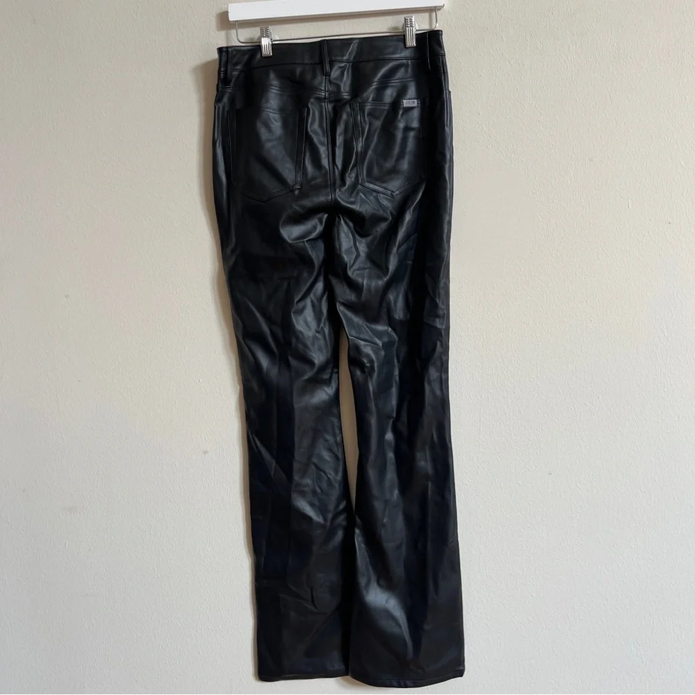 Joe's Womens Black Faux Leather High Rise Straight Leg Ankle Jeans
